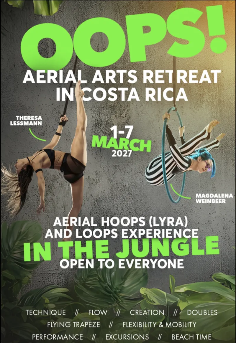 Airborne Arts - OOPS! Aerial Hoops and Loops Retreat poster